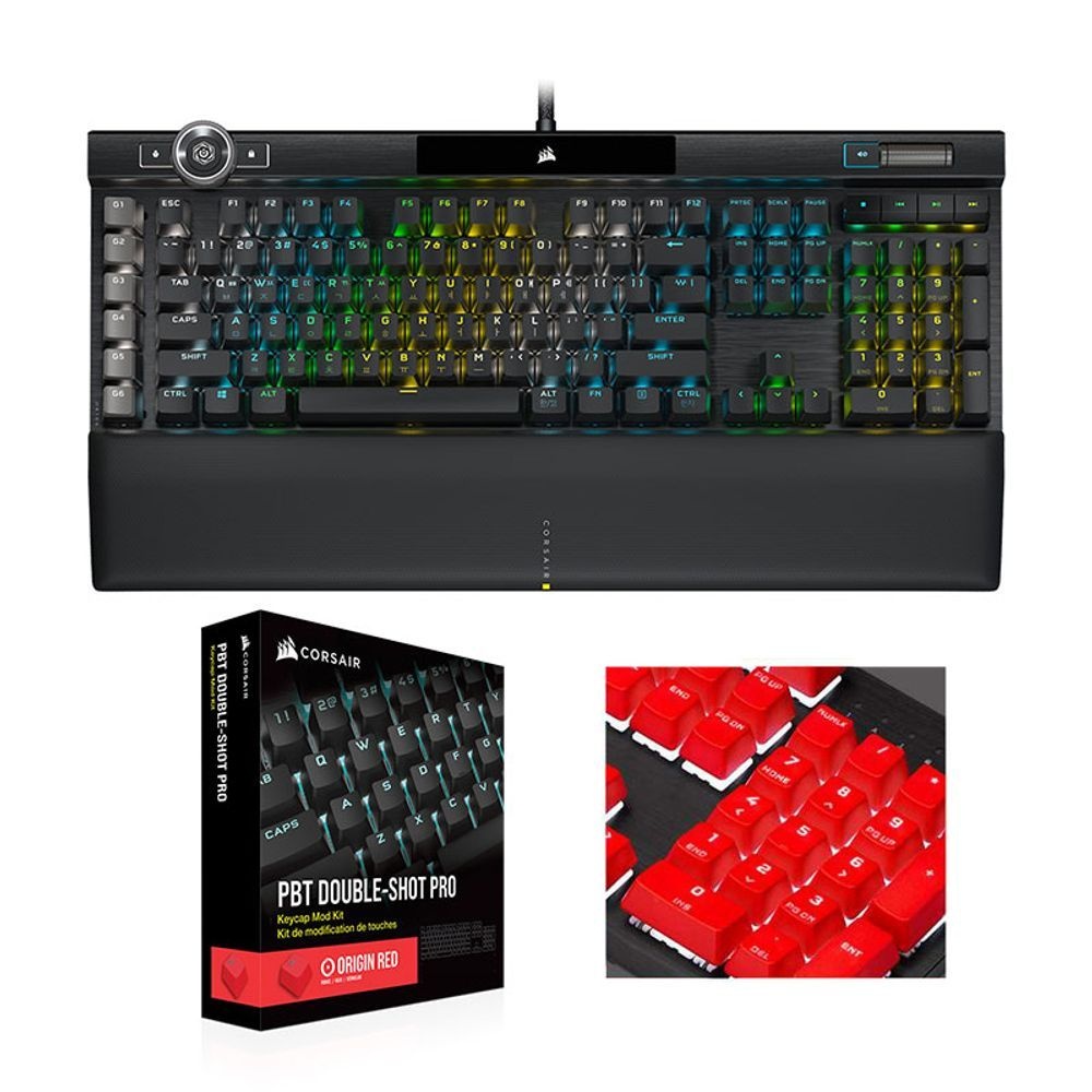 유선 K100 RGB OPTICAL 한글+PBT Double-shot Pro(리니어 레드)