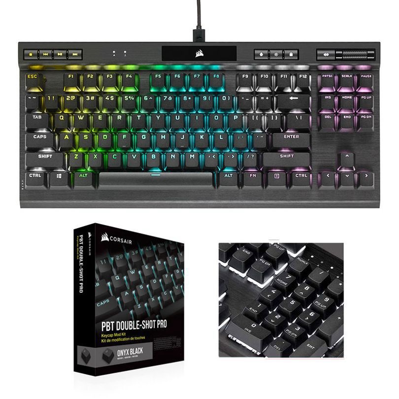 커세어 적축 기계식키보드 K70 RGB TKL+PBT 블랙키캡