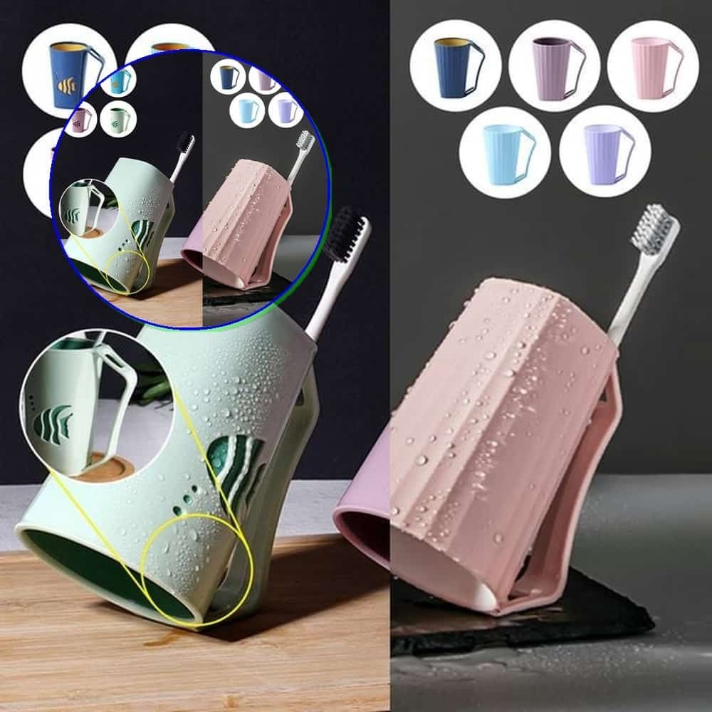 쌍문상회 세워서 세우는 칫솔꽂이 물고기 깨지지않는 뒤집는 피쉬 듀얼컬러 거꾸로양치컵