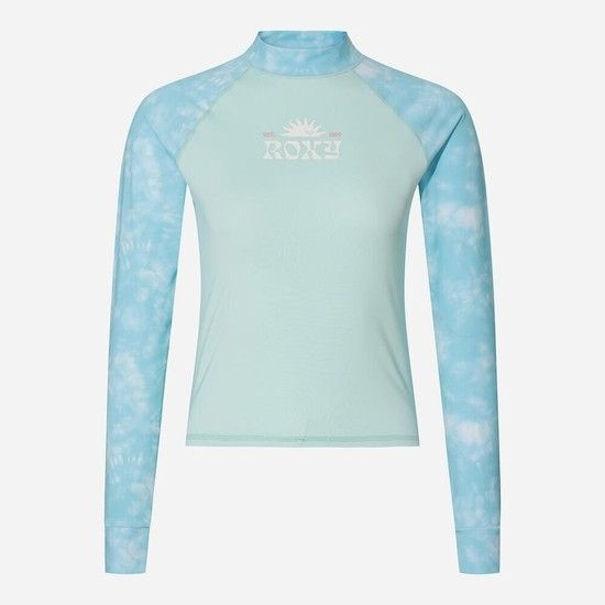 록시 PRINTED MAGIC SUNSET 세미크롭 슬림핏 긴팔 래쉬가드 (RG21RS503TAN)_CA