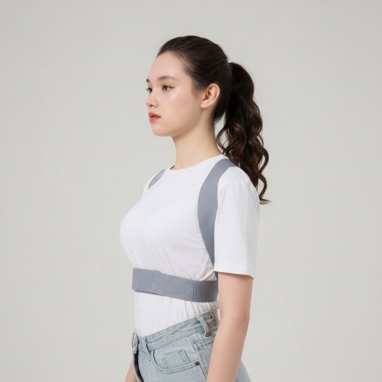 굽은등 어깨펴기 자세교정기 척추라인 보정밴드 거북목 방지 서포터