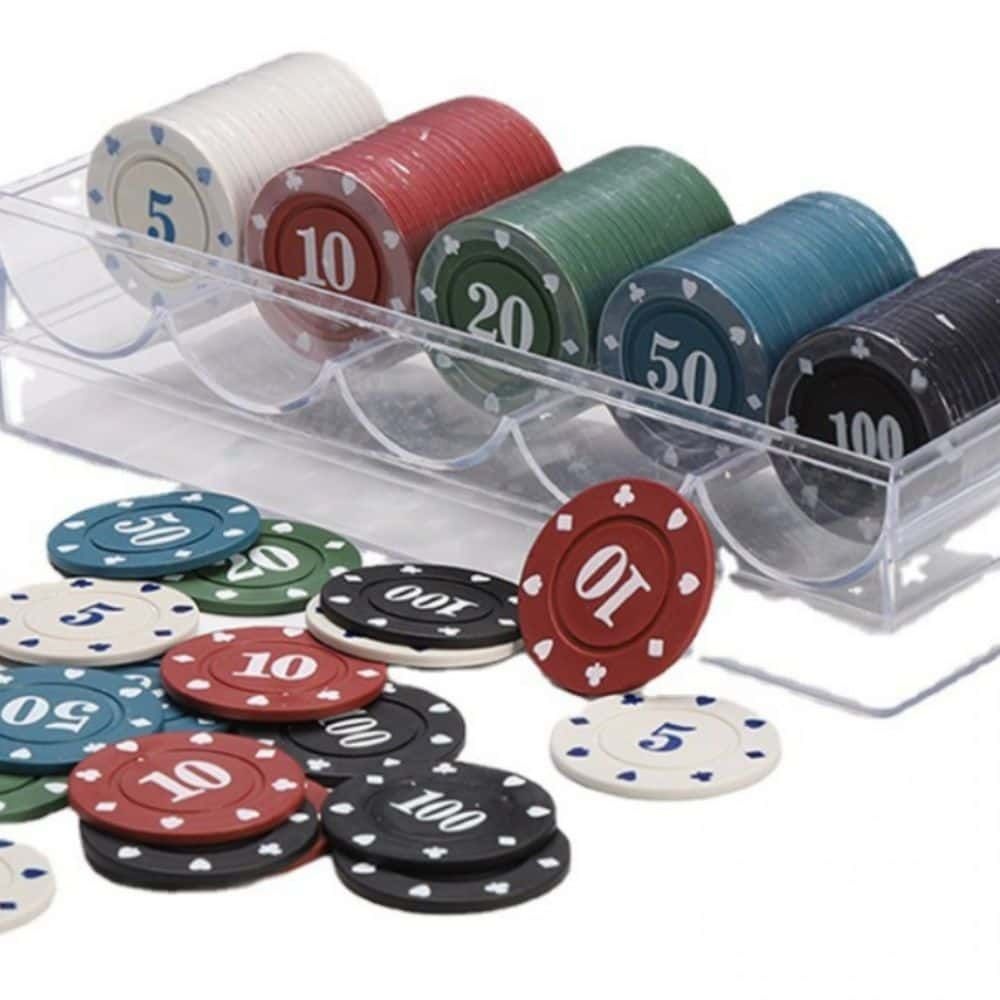 [다데]카지노 포커 놀이 트럼프 오락 게임머니 파티 보드게임 숫자표시 100P 칩