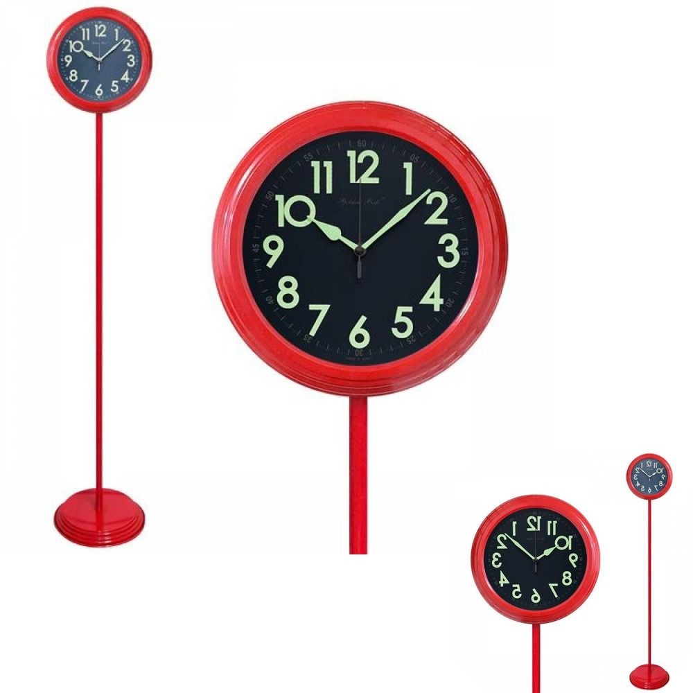 뮤 카페 홈데코 메탈 스탠드 오피스 거실 야광 제조한국 국산시계 레드 APM6187 무소음