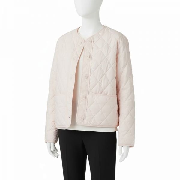 JAJU 여성 라이트 다운필 버튼 자켓 경량 패딩 핑크