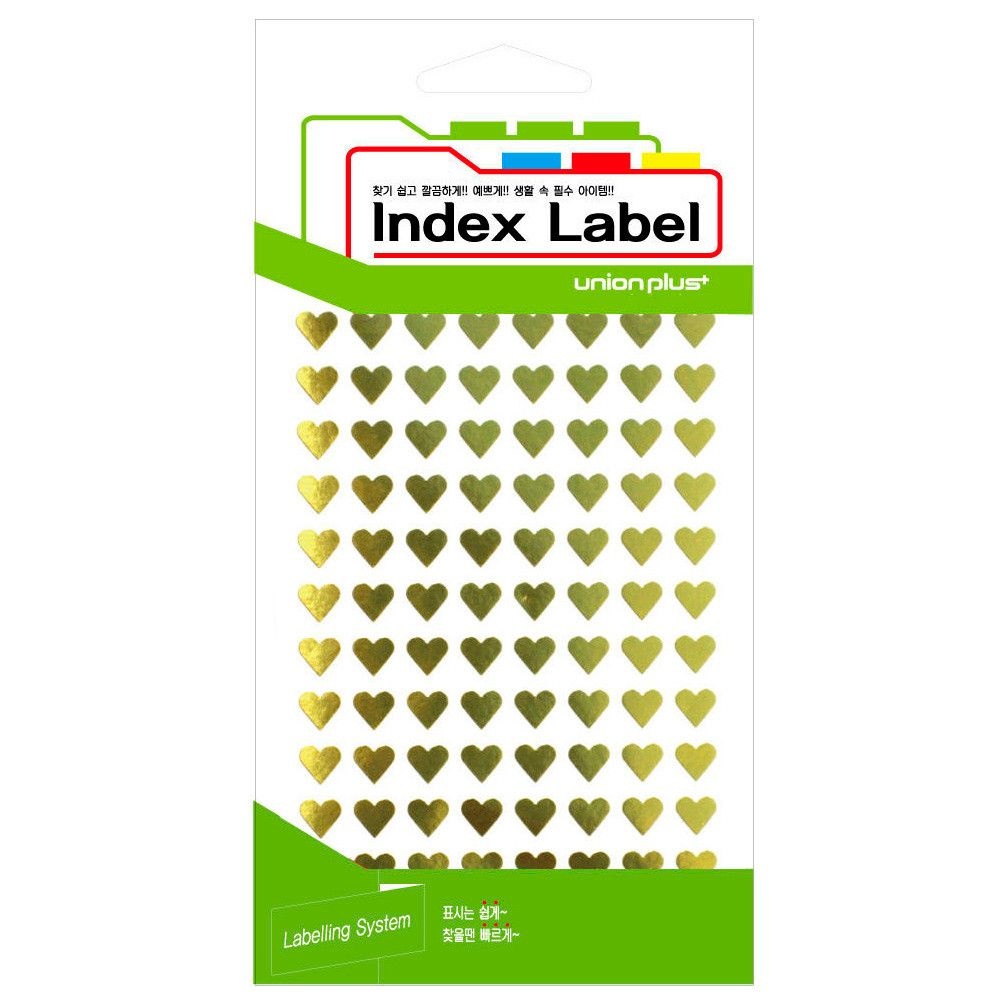 상세표기 디어반 하트스티커 컬러 9X8 골드 12매입 포상표시 리뷰용 학습활동