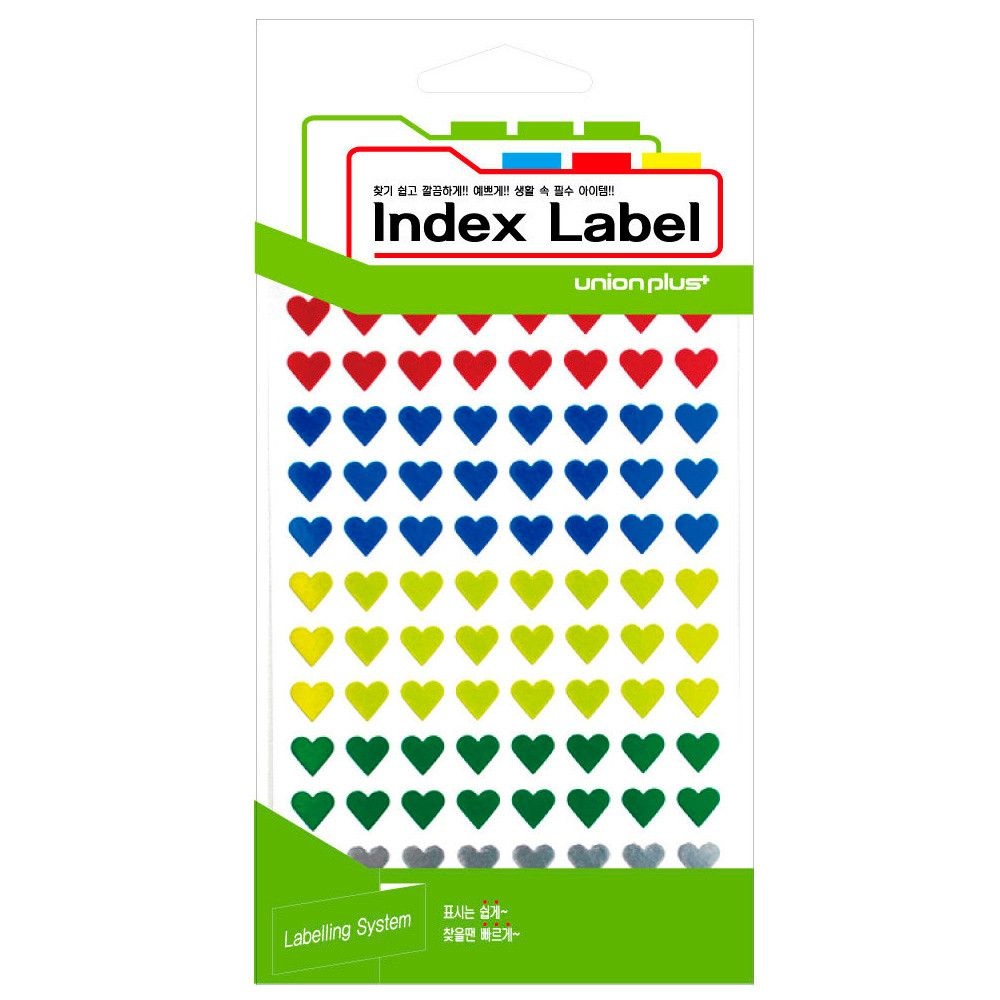 상세표기 디어반 하트스티커 컬러 9X8 5색혼합 12매입 학습활동 사무용 리뷰용
