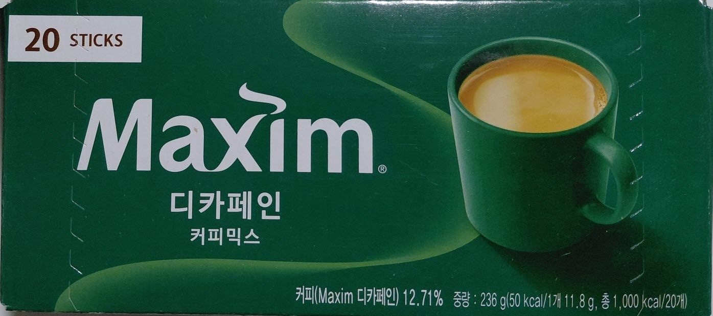 [동서식품](무료배송)나만의 행복한 작은 카페/맥심 디카페인 커피믹스 20티+맥심 아라비카 100 커피믹스 236g(20티)