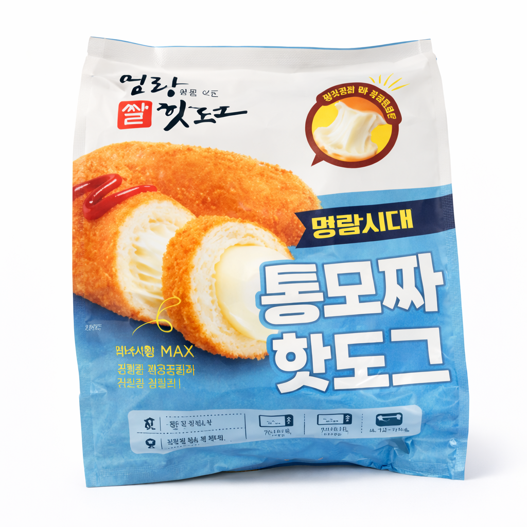 명랑시대외식청년창업협동조합 명랑핫도그 통모짜렐라 720g, 1팩 (8개입)