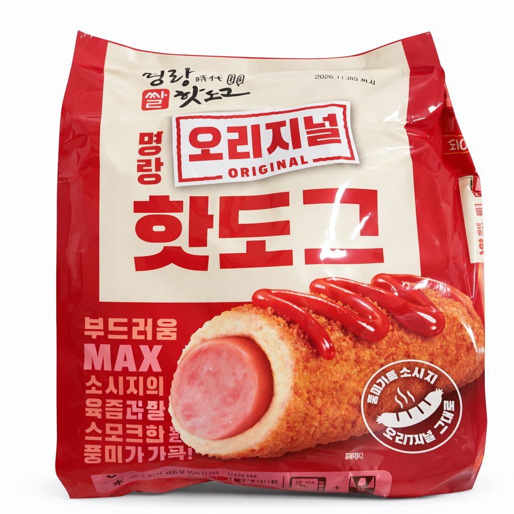 명랑시대외식청년창업협동조합 명랑핫도그 오리지널 680g, 1팩 (8개입)