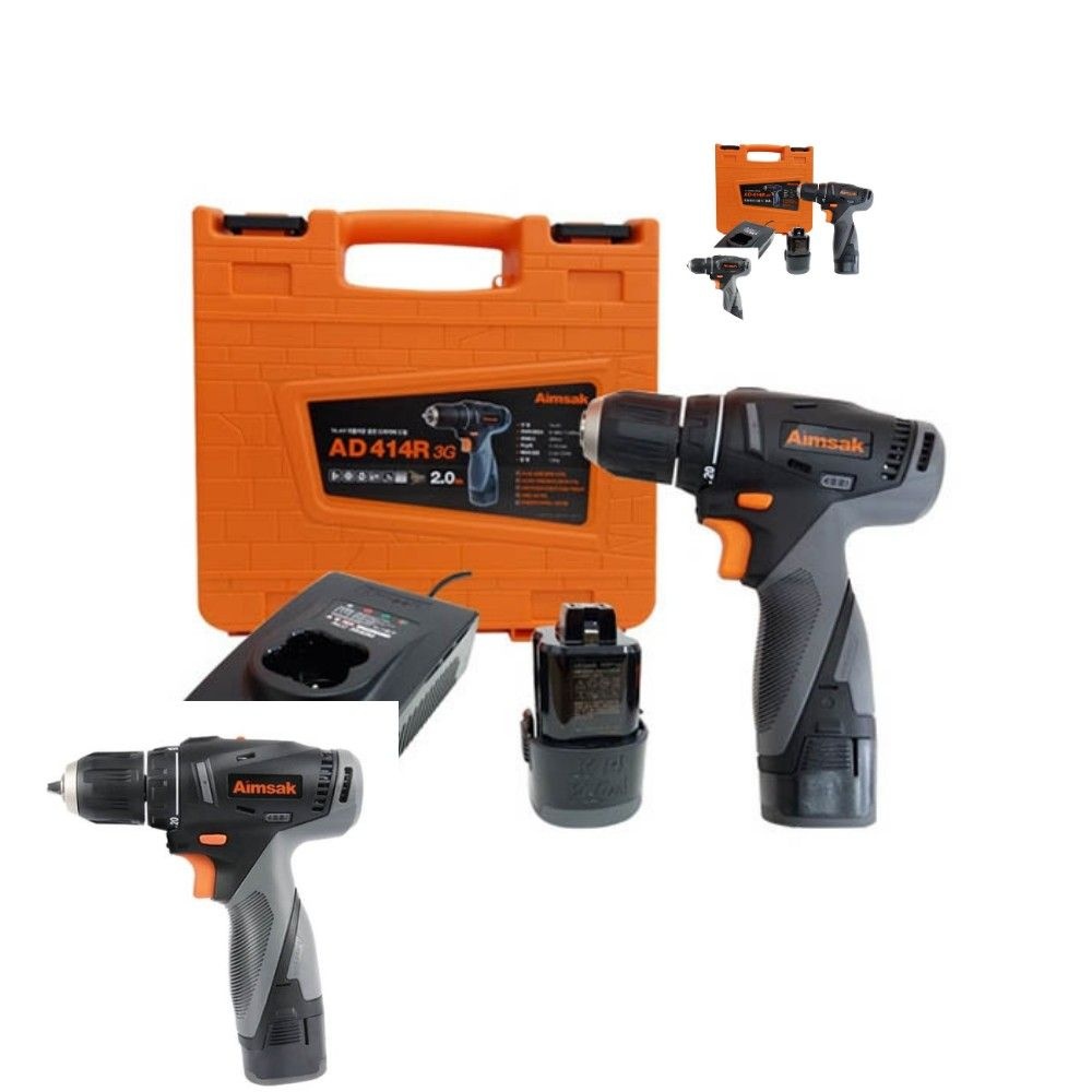 아임삭 충전드릴 AD414R 3G 14.4V 2.0AH 가정용전동드릴 가정용전동공구 충전식전동드릴