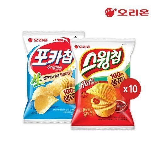 오리온 [패션플러스][오리온][오리온]T 오리온 스윙칩 볶음고추장(60g) 10개 + 포카칩 오리지널(66g) 10개_683671