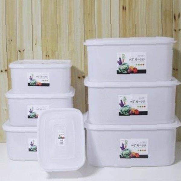 서울산업 젓갈 김장철 저장용기 보관 반찬 냉장고 발효음식 밀봉뚜껑 흰색 장아찌 김치 사각