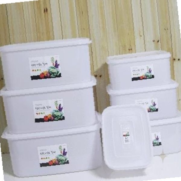 서울산업 보관통 사각 밀봉뚜껑 장아찌 냉장고 김장철 발효반찬 김치 흰색 젓갈 저장