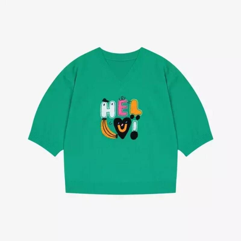 11st 베스띠벨리 수지해머 콜라보V넥 그래픽 반팔 니트 BKUCC2904 1007293