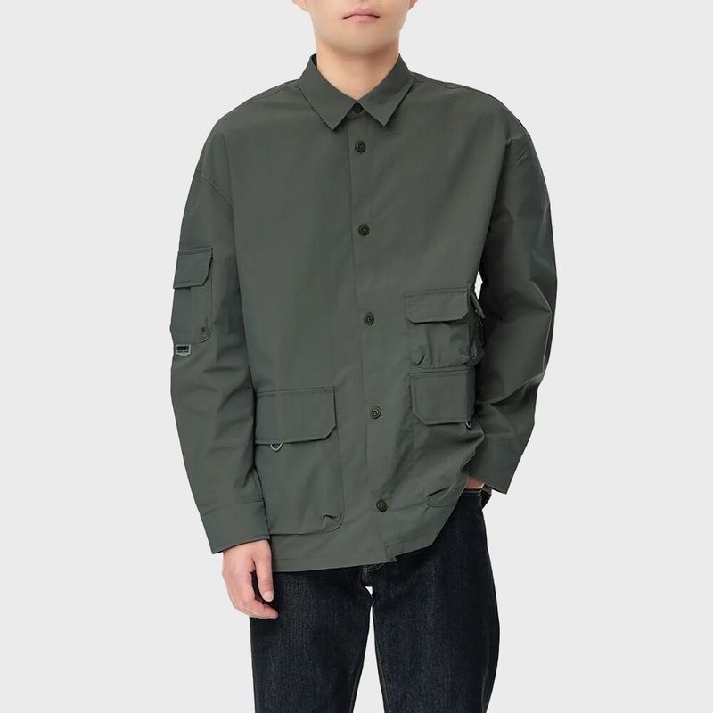 디키즈 릴렉스드 스테이트먼트 롱 슬리브 셔츠 Gunmetal 263477