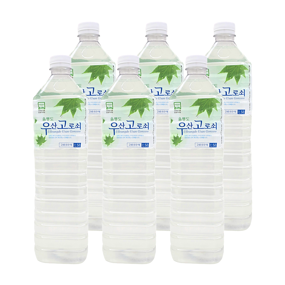 울릉팜스토리 (현대홈쇼핑) [2026년 햇고로쇠물] 울릉도 우산고로쇠 수액 1.5L x 6병