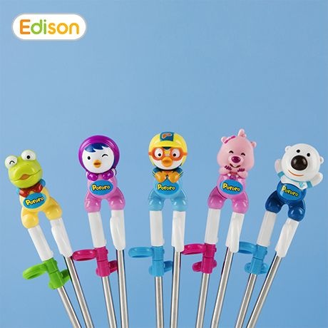 에디슨 (현대Hmall) 에디슨 입체스텐 젓가락 1단계 1+1 (뽀로로/패티/크롱/루피/포비)(3세이상)