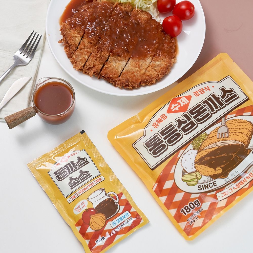 [롯데온] 유혜광 수제 경양식돈까스 180g+소스 100g 4세트 (18,900원/무료)