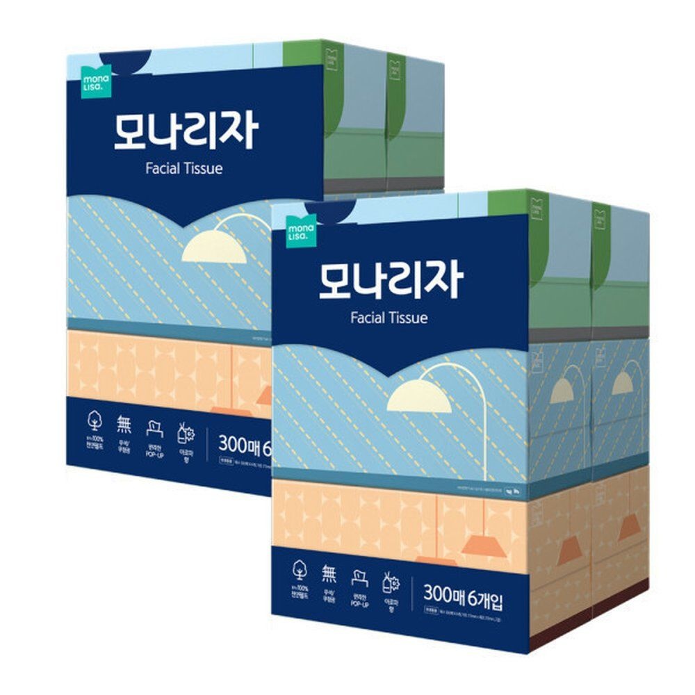 모나리자 각티슈 300매 12팩 (총3600매) 아로마향 미용티슈