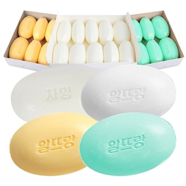 LG생활건강 [엘지생활건강](무배)알뜨랑 비누 그린/흰색/노랑 1박스(80개) 택1