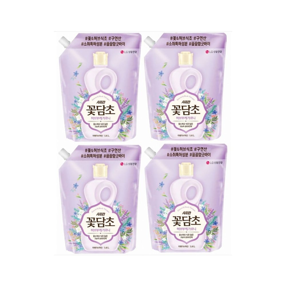 샤프란 데일리케어 파인 허브부케가르니 리필 꽃담초 라벤더 1.6L 4개