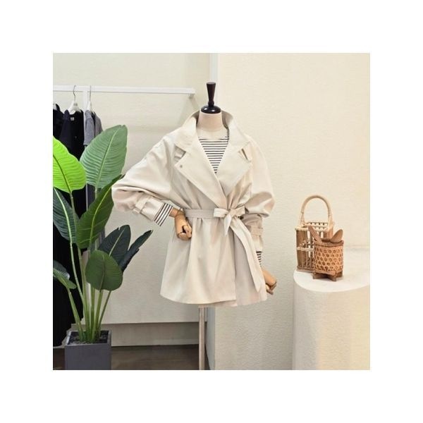 [하프클럽]  FS6A3CT31096 하이넥 하프 트렌치 코트