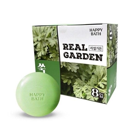 갓 해피바스 리얼가든 쑥 비누 90g 8개입 손씻기 세안