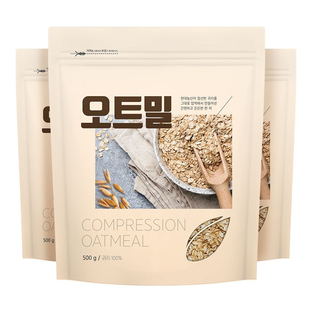 현대농산 오트밀 1.5kg (500gX3봉) 귀리 100% 시리얼