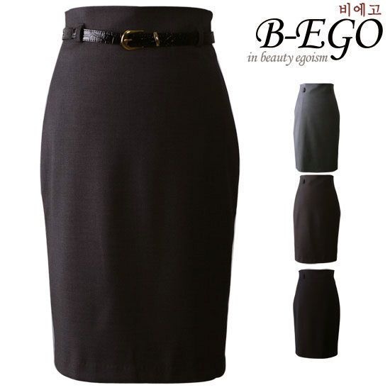 비에고5357BG_자체생산44~88하이웨스트 정장 스판 스커트