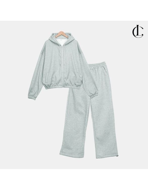 엘케이트 엘케이트 여성 겨울 캐주얼 운동복 남여공용 기모 후드집업 트레이닝 세트 LIRO001