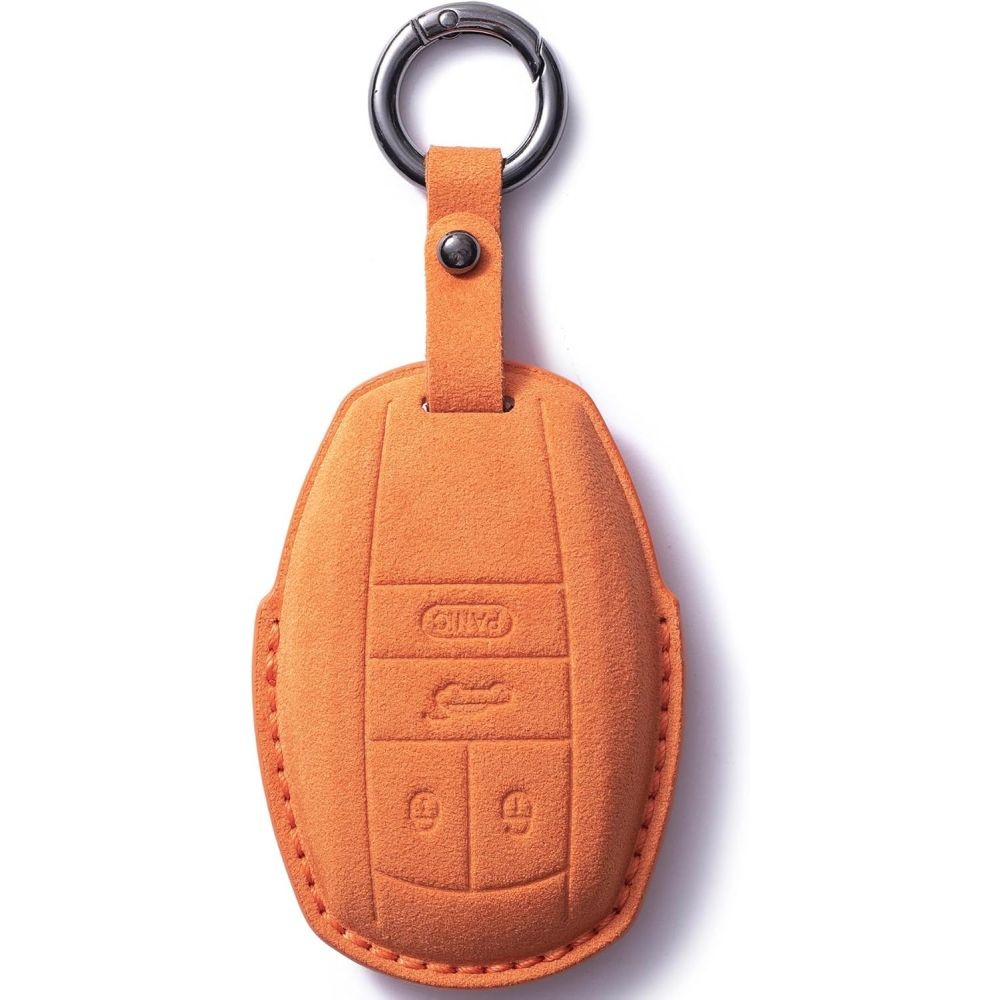 [해외] 벤틀리 벤테이가 플라잉 스퍼 GT 2018-2024 모델 호환 스웨이드 가죽 자동차 키 케이스 커버 오렌지
