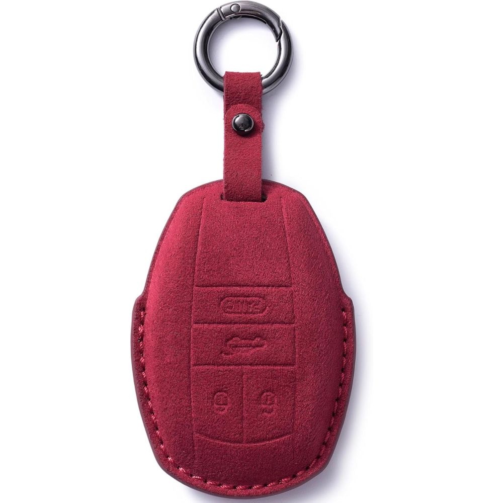 [해외] 벤틀리 벤테이가 플라잉 스퍼 GT 2018-2024 모델 호환 스웨이드 가죽 자동차 키 케이스 커버 레드