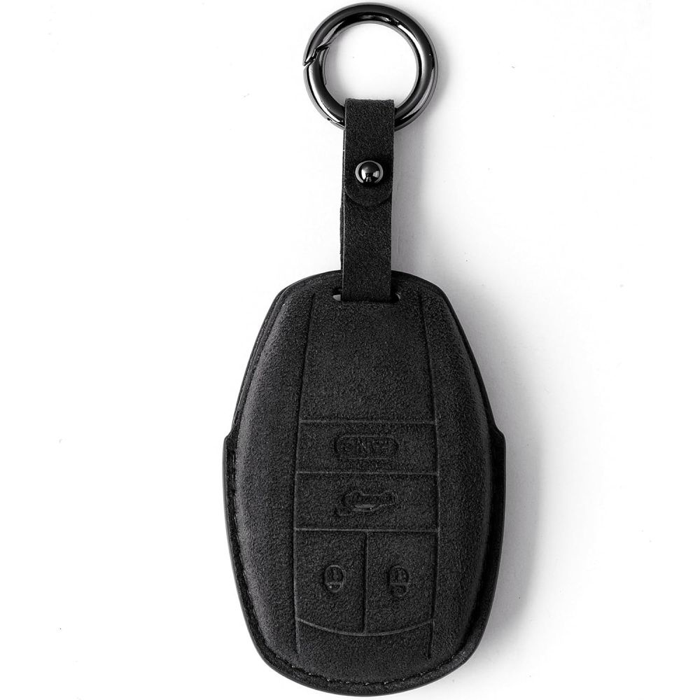 [해외] 벤틀리 벤테이가 플라잉 스퍼 GT 2018-2024 모델 호환 스웨이드 가죽 자동차 키 케이스 커버 블랙