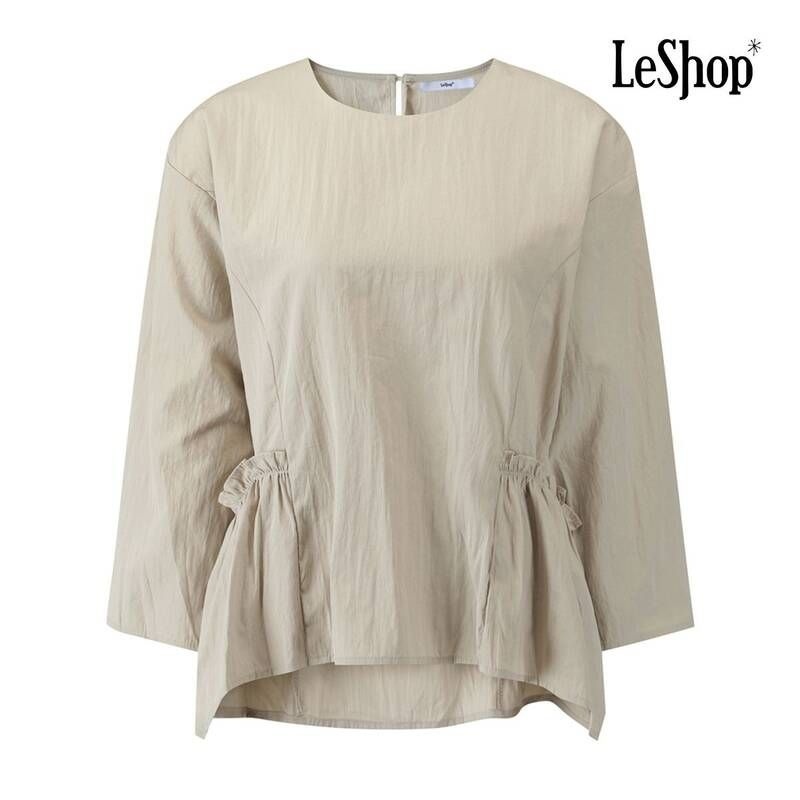 르샵 허리 프릴 밴딩 라운드넥 블라우스 BQ2BL027A 993452