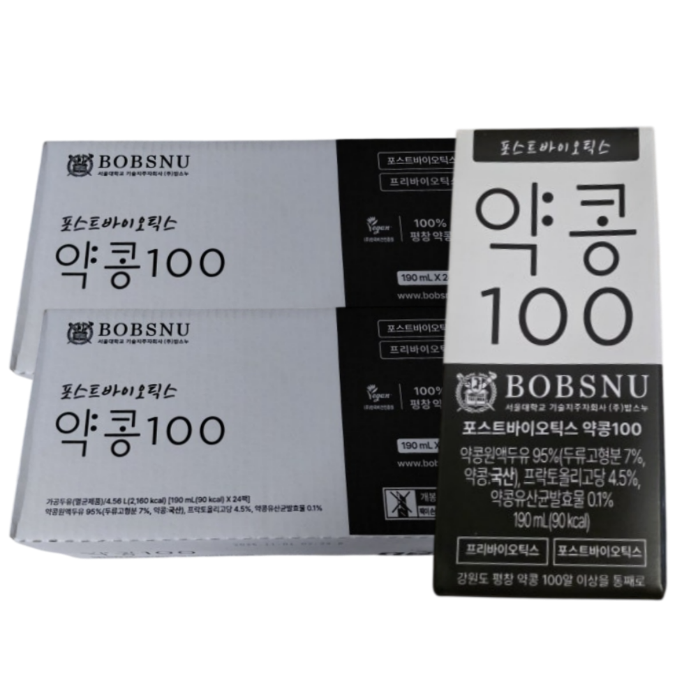 밥스누 서울대 밥스누 포스트바이오틱스 약콩100 두유 190ml X 48팩
