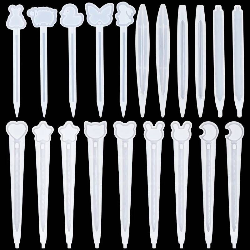 [해외] 레진몰드 아트 재료 투명 귀여운 예쁜 감성 펜 실리콘 금형 세트 스타 문 볼펜 쥬얼리 동물 에폭시 수지 주조 수