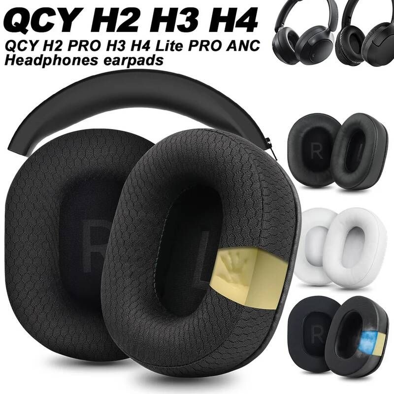[해외] 헤드셋스펀지 이어폼 QCY H2 PRO H3 H4 Lite ANC 교체 이어 패드 메쉬 천 메모리 커버 스폰지 단백질 이어폰