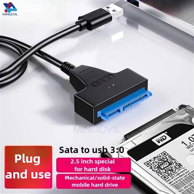 [해외] 외장하드케이블 연결선 MINGCVIL USB 30-25인치 외장형 HDD SSD 하드 드 어댑터 Sata 케이블 SATA-USB 디스크
