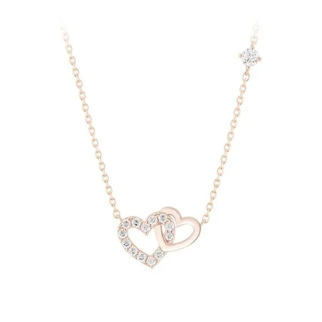 제이에스티나 [빠른출고]DOUBLE HEART 목걸이 (JJLJNQ1BS308SR420)