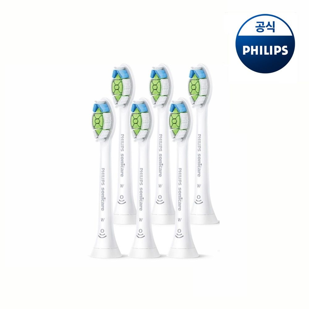 필립스 PHILIPS 필립스 소닉케어 W 옵티멀 화이트 칫솔모 화이트 6개입 HX6066/14