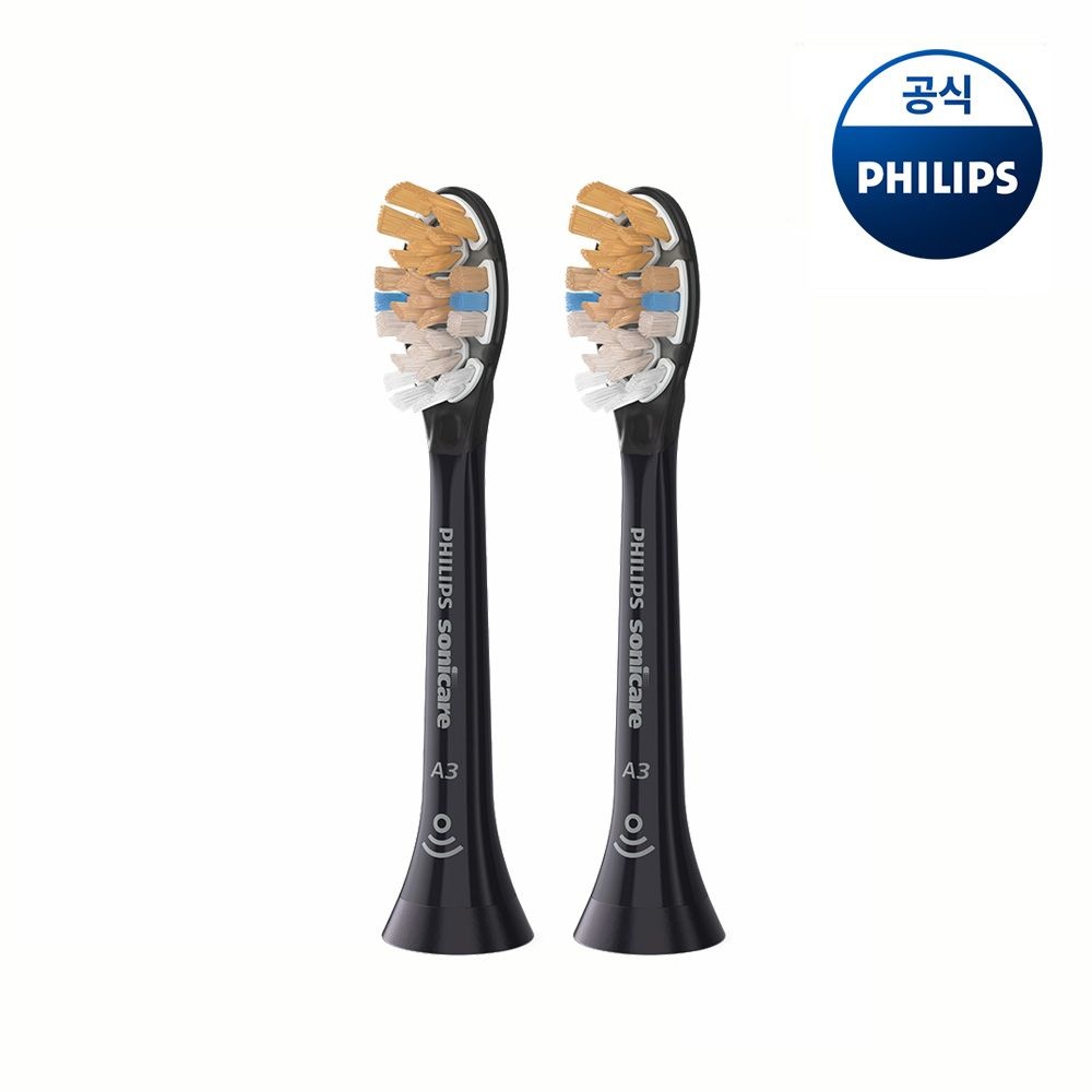 필립스 PHILIPS 필립스 소닉케어 A3 프리미엄 올인원 칫솔모 블랙 2개입 HX9092/91