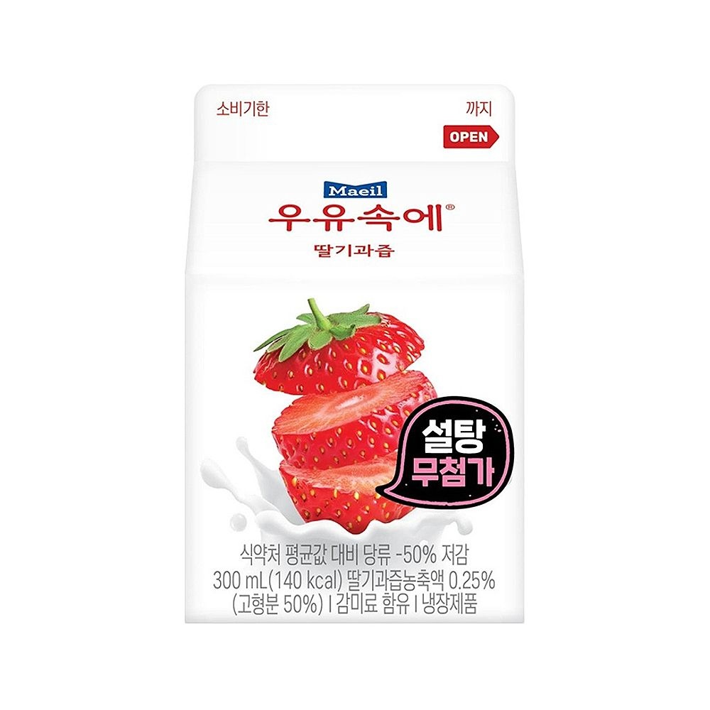 매일 우유속에딸기 팩우유 300ml x 8개
