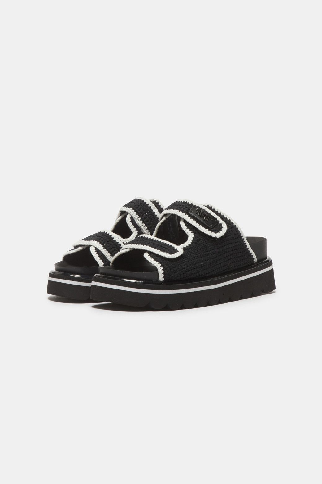 슈콤마보니 Knit slide sandal black DA2AM26002BLK-I