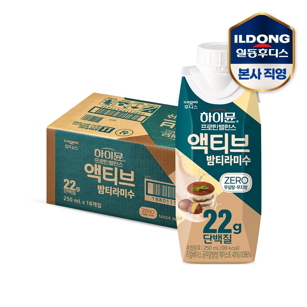 프로틴 밸런스 액티브 22g 밤티라미수 ZERO 250mlx18개