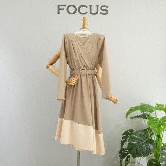 [대구백화점SG] FS2A7OP01698_언발 배색 벨트 원피스