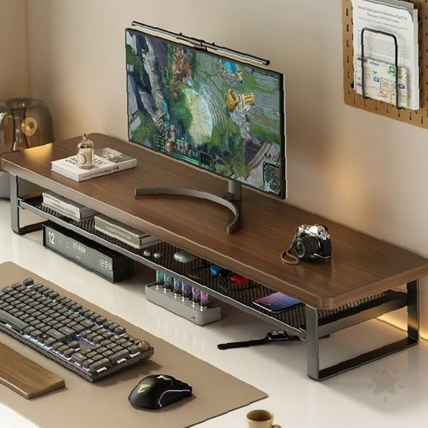 아크 책상 정리 서랍형 모니터 받침대 100cm 철제 프레임 사무실 재택근무 업무공간용