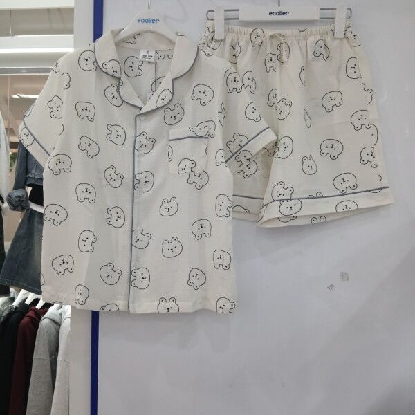 [에꼴리에 (패플)] [에꼴리에][모다부평]쿨 시어서커 카라 파자마 세트/26OP753CR_BP_BP