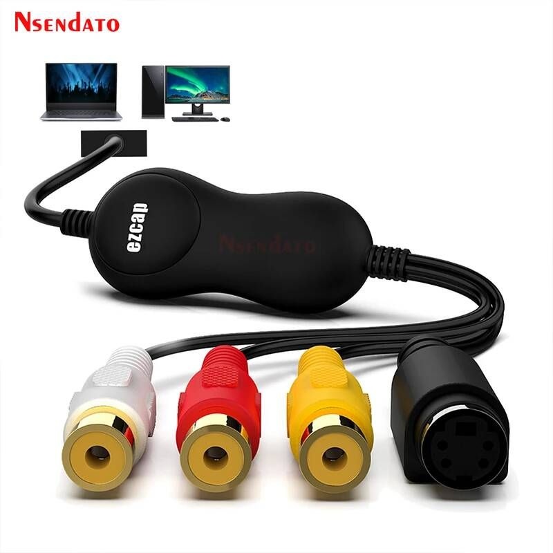 [해외] 캡쳐보드 EZCAP 159 USB 20 오디오 비디오 그래버 캡처 카드 변환기 윈도우 10mAC OS 디지털 형식 VHS 캠코더에 아날로그