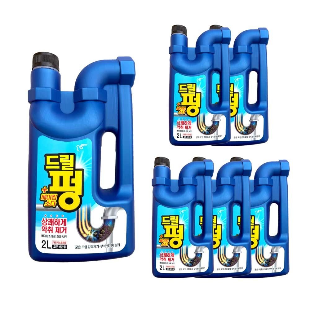 피죤 드릴펑 배수구 세정제 2L x 6개