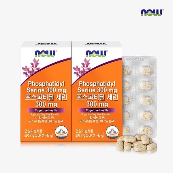 나우푸드 [하프클럽]나우푸드 포스파티딜세린 두뇌엔 PS 300mg 60정 2박스 2개월분
